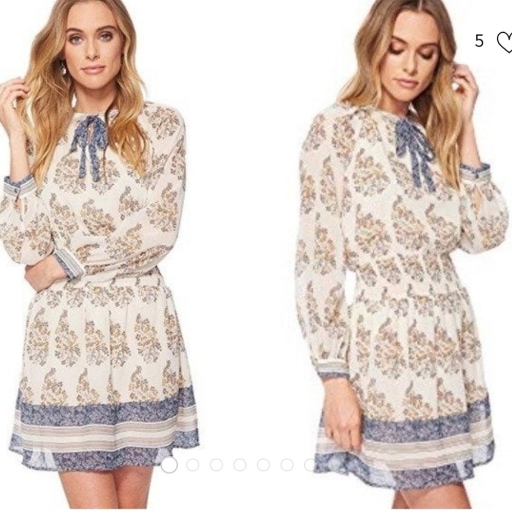 💐Lucky Brand Boho Floral Drop Waist Mini Dress